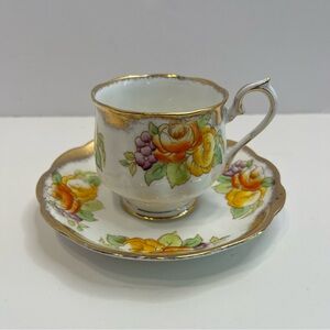 ROYAL ALBERT Crown China floral tea cup and saucer bone china England